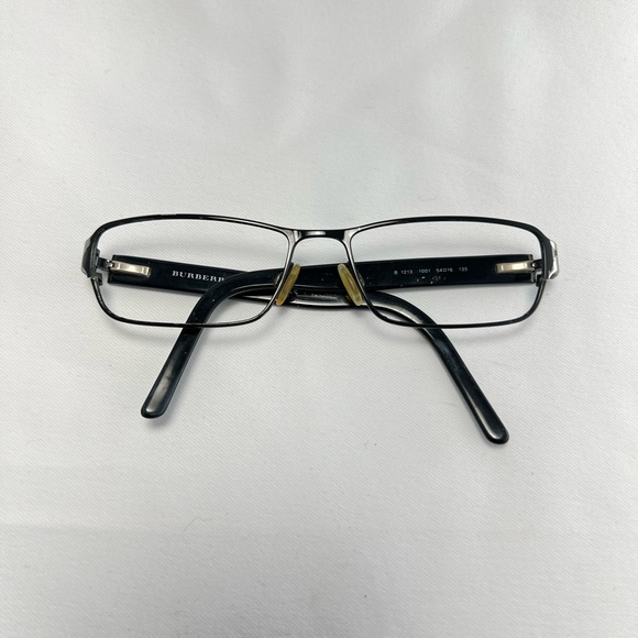 Burberry Black Metal Skinny Rectangle Eyeglasses - Frames Only - Picture 1 of 9